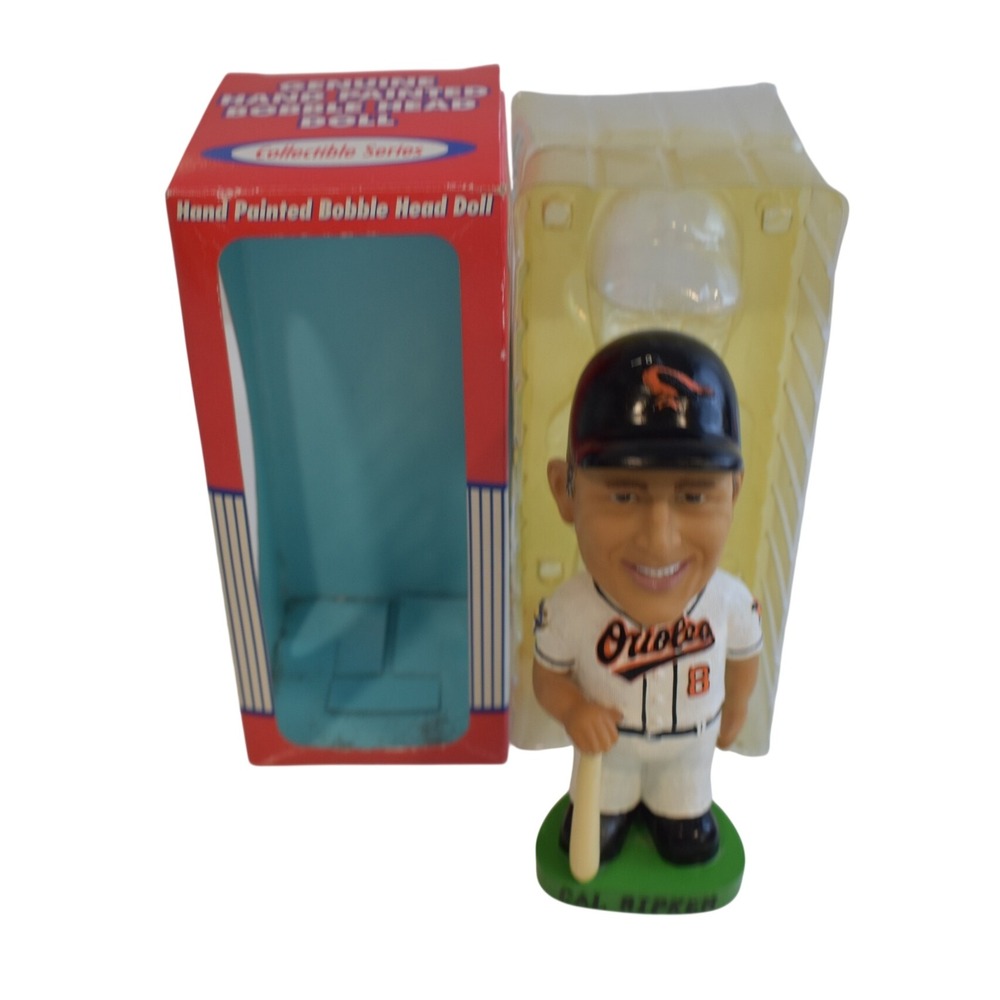 MLB Bobblehead Baltimore Orioles Cal Ripken Jr White Jersey Hand Painted Box